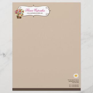 Papel Timbrado Flores de primavera de Cupcake Whimsical