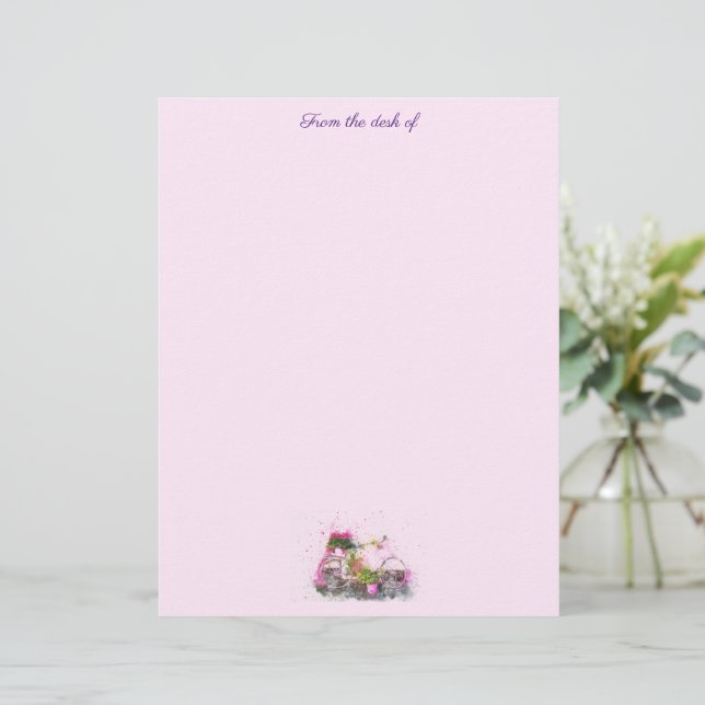 Papel Timbrado Flores e artigos de papelaria (Em pé/Frente)