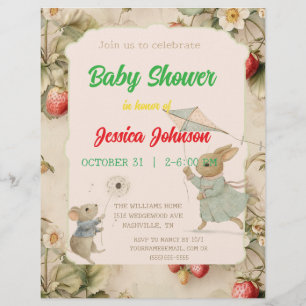 Papel Timbrado flores e folhas delicadas, de estilo chinês Invit