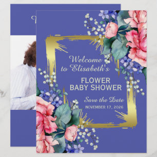 Papel Timbrado Flores em Aquarela - Moldura Dourada 10