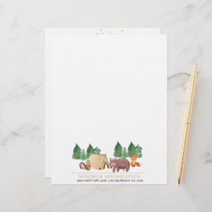 Papel Timbrado Floresta Rústica Cega Animal da Floresta