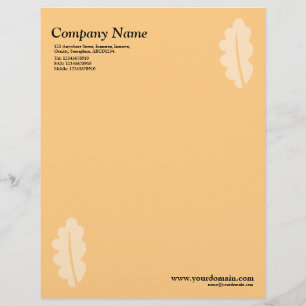 Papel Timbrado Folha de Carvalho Elegante - Laranja Claro