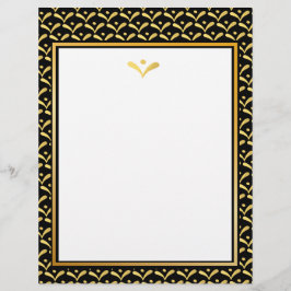 Papel Timbrado Folha de folhas Douradas e pretas