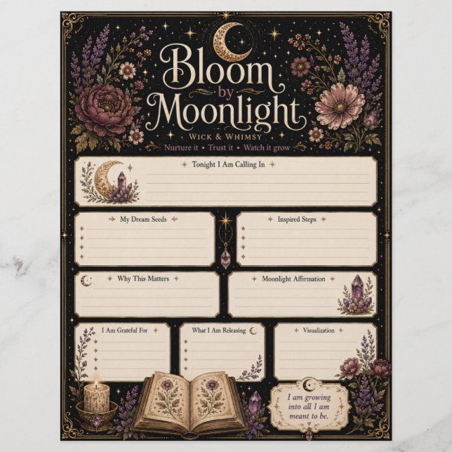 Papel Timbrado Folha de Manifestação Bloom by Moonlight (Frente)