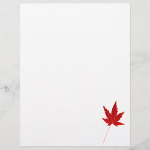 Papel Timbrado Folha de outono do solteiro Vermelho