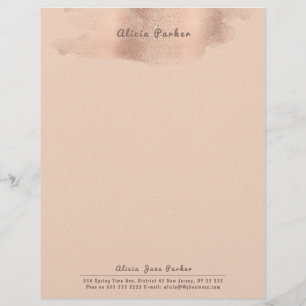 Papel Timbrado Folha de Rosa de cobre Dourada com Lâmpada Glam   