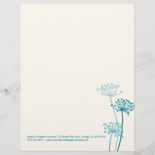 Papel Timbrado Folha de salsa das vacas de flores modernas