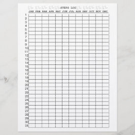 Papel Timbrado Folhas de Log de Etapas Diárias para Meses do Ano