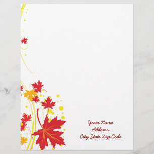 Papel Timbrado Folhas de mapeamento em cores do outono