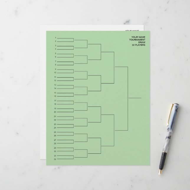 Papel Timbrado Folhas de modelo de chave de eliminação para 32 jo (Frente/Verso In Situ)