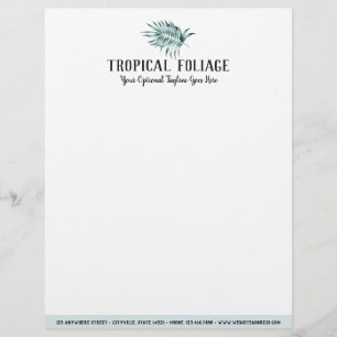 Papel Timbrado Folhas de palmeira da folha & aguarela tropicais