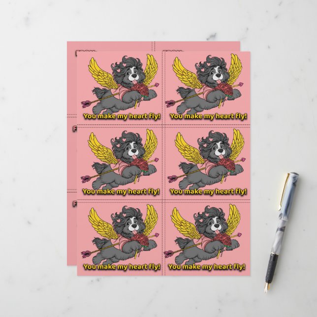 Papel Timbrado Folhas de Valentim de Cachorrinho para Sala de Aul (Frente/Verso In Situ)