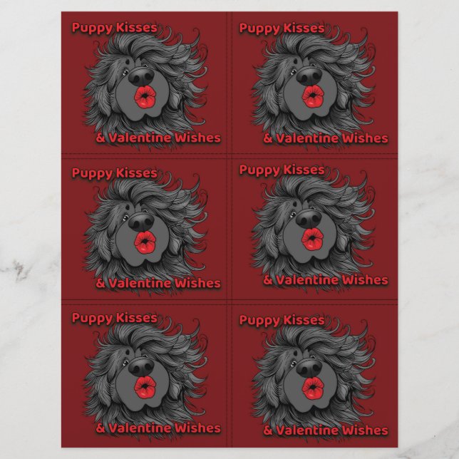 Papel Timbrado Folhas de Valentim para Sala de Aula de Cachorro F (Frente)