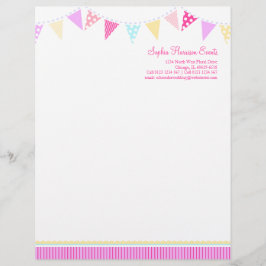 Papel Timbrado Folheto de eventos de festa de Bunting