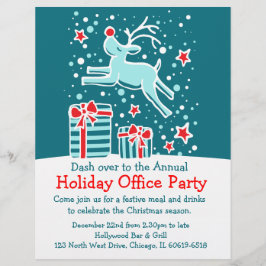 Papel Timbrado Folheto de festas de renas gráficas