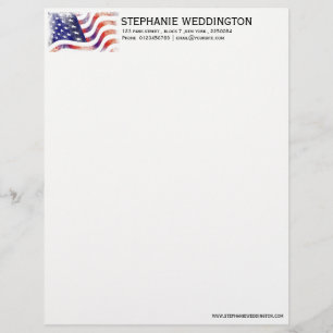 Papel Timbrado Folheto Patriótico de Bandeira Americana