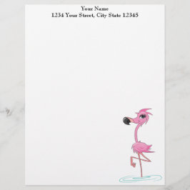 Papel Timbrado Folheto Rosa Flamingo Personalizado