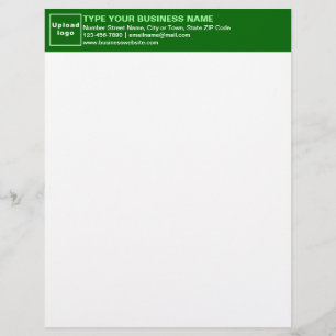 Papel Timbrado Fontes claras verdes e brancas no cabeçalho verde