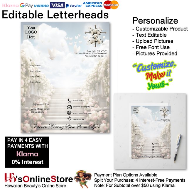 Papel Timbrado Forever Loving You From Afar | Stairway Memorial  (Forever Loving You From Afar | Stairway Memorial L Letterhead.)