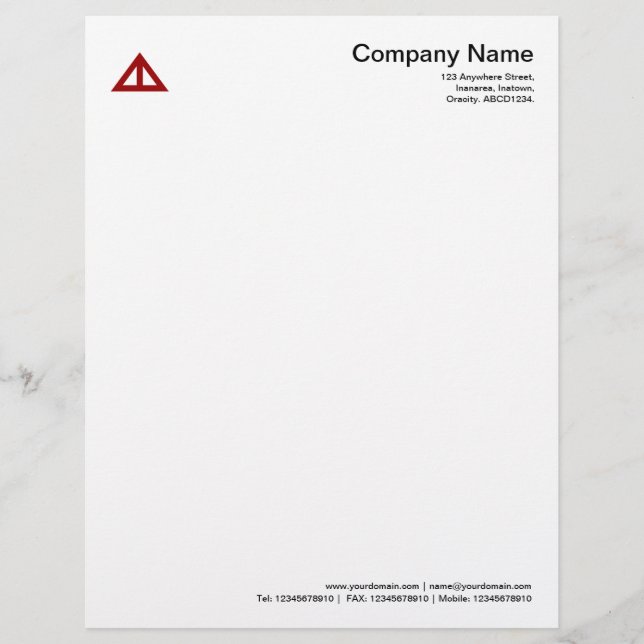 Papel Timbrado Forma Triangular 02 - Vermelho Rubi (Frente)