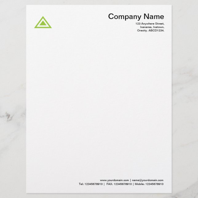 Papel Timbrado Forma Triangular - Verde marciano (Frente)