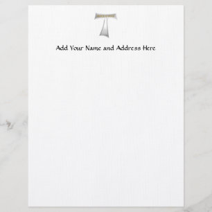 Papel Timbrado Franciscan Tau Cross Peace and Good Silver & Doura