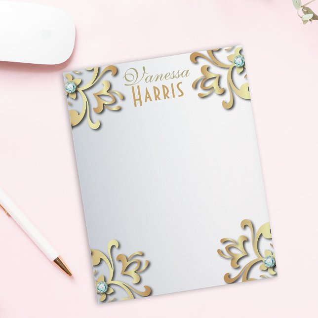 Papel Timbrado Fronteira Elegante Dourada Barroca de Filigres em  (Criador carregado)