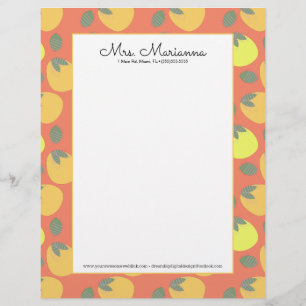 Papel Timbrado Fruta Amarela de Manga Divertida