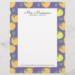 Papel Timbrado Fruta Amarela de Manga Divertida