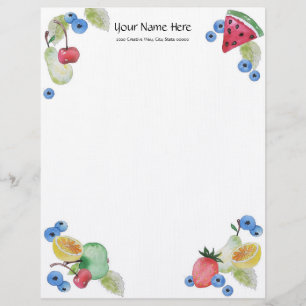 Papel Timbrado Fruta de Verão Linen Letterhead