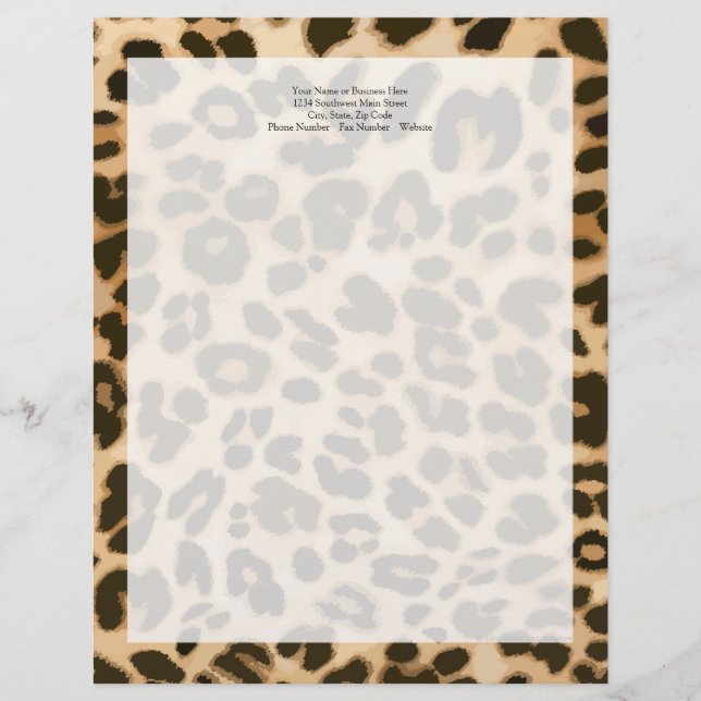 Papel Timbrado Fundo de impressão do Leopard (Frente)