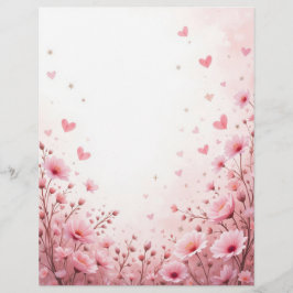 Papel Timbrado Fundo floral para uma letra em papel, para Valenti