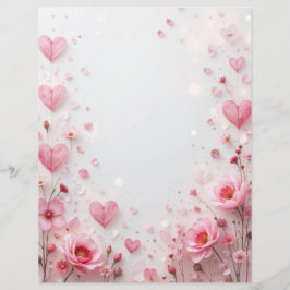 Papel Timbrado Fundo floral para uma letra em papel, para Valenti