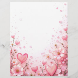 Papel Timbrado Fundo floral para uma letra em papel, para Valenti