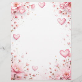Papel Timbrado Fundo floral para uma letra em papel, para Valenti