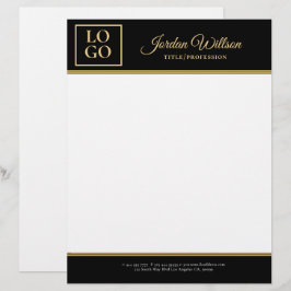 Papel Timbrado Fundo na moda Preto E Ouro