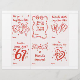 Papel Timbrado Funny 6 7 Valentine’s Day Cards for Classroom