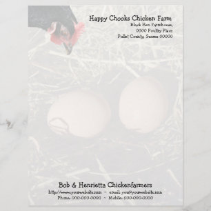 Papel Timbrado Galinhas e ovos pretos