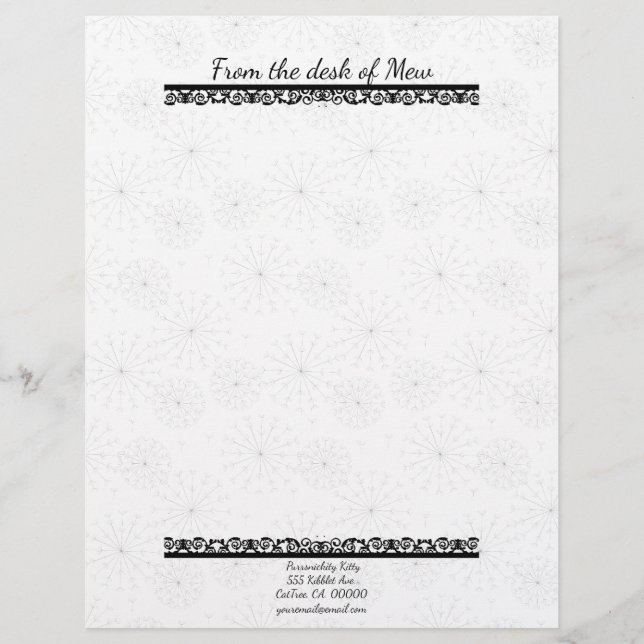 Papel Timbrado Gato Cósmico Dandelion (Frente)