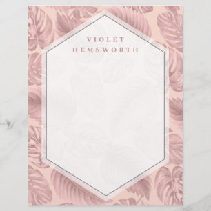 Papel Timbrado Geométrica Tropical Rosa