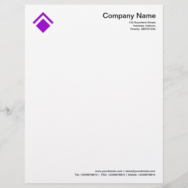 Papel Timbrado Geométrico 01 - Roxo (Frente)