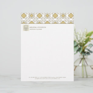 Papel Timbrado Geométrico Dourado Profissional