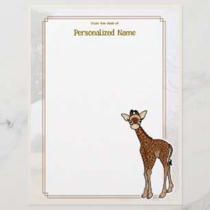 Papel Timbrado Gerry Giraffe White Unline