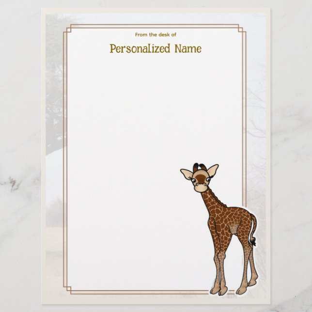 Papel Timbrado Gerry Giraffe White Unline (Frente)