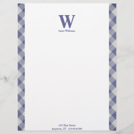 Papel Timbrado Gingham Monograma Letterhead