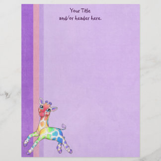 Papel Timbrado Girafa Letterhead Colorida