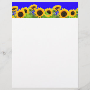 Papel Timbrado Girassóis - Bandeira Ucraniana Liberdade de Paz U
