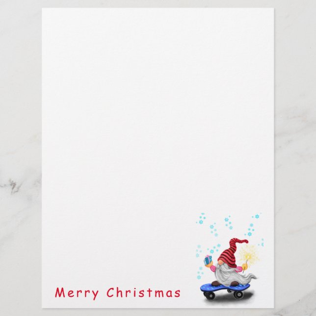 Papel Timbrado Gnomo de Natal com Gift Letterhead (Verso)
