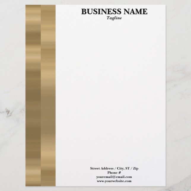 Papel Timbrado Gold Bars Border Professional Adaptable (Frente)