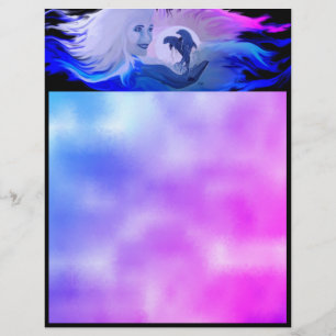 Papel Timbrado Golfinhos na Lua